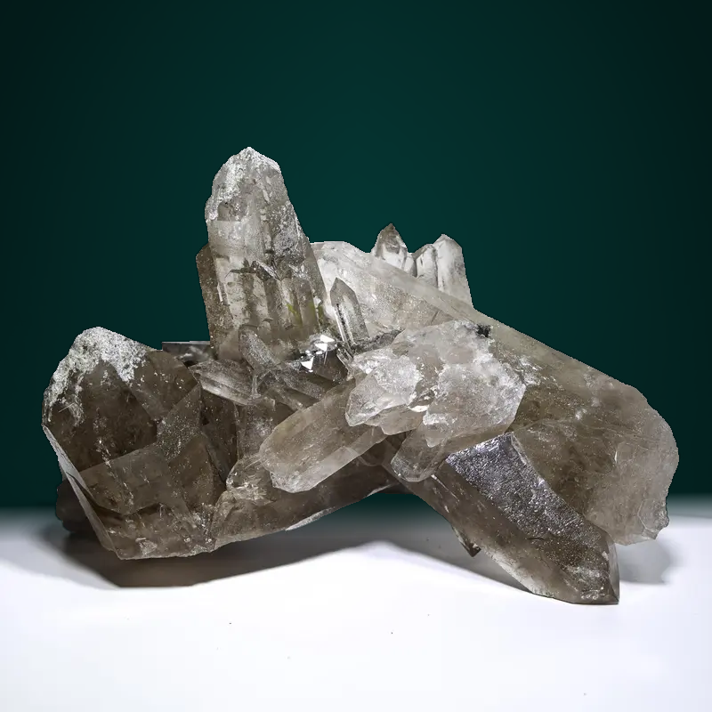 Diamantina smoky quartz cluster #1, front view
