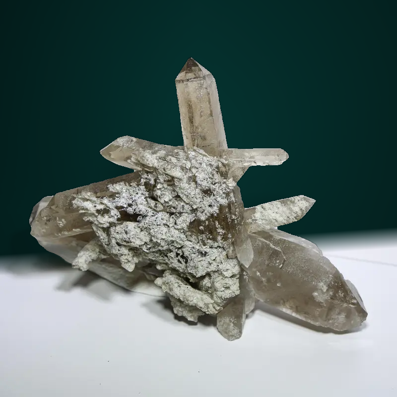 Diamantina smoky quartz cluster #3, front view