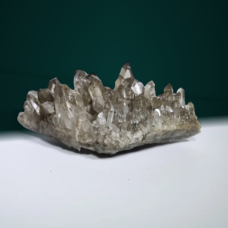 Diamantina smoky quartz cluster #6, front view