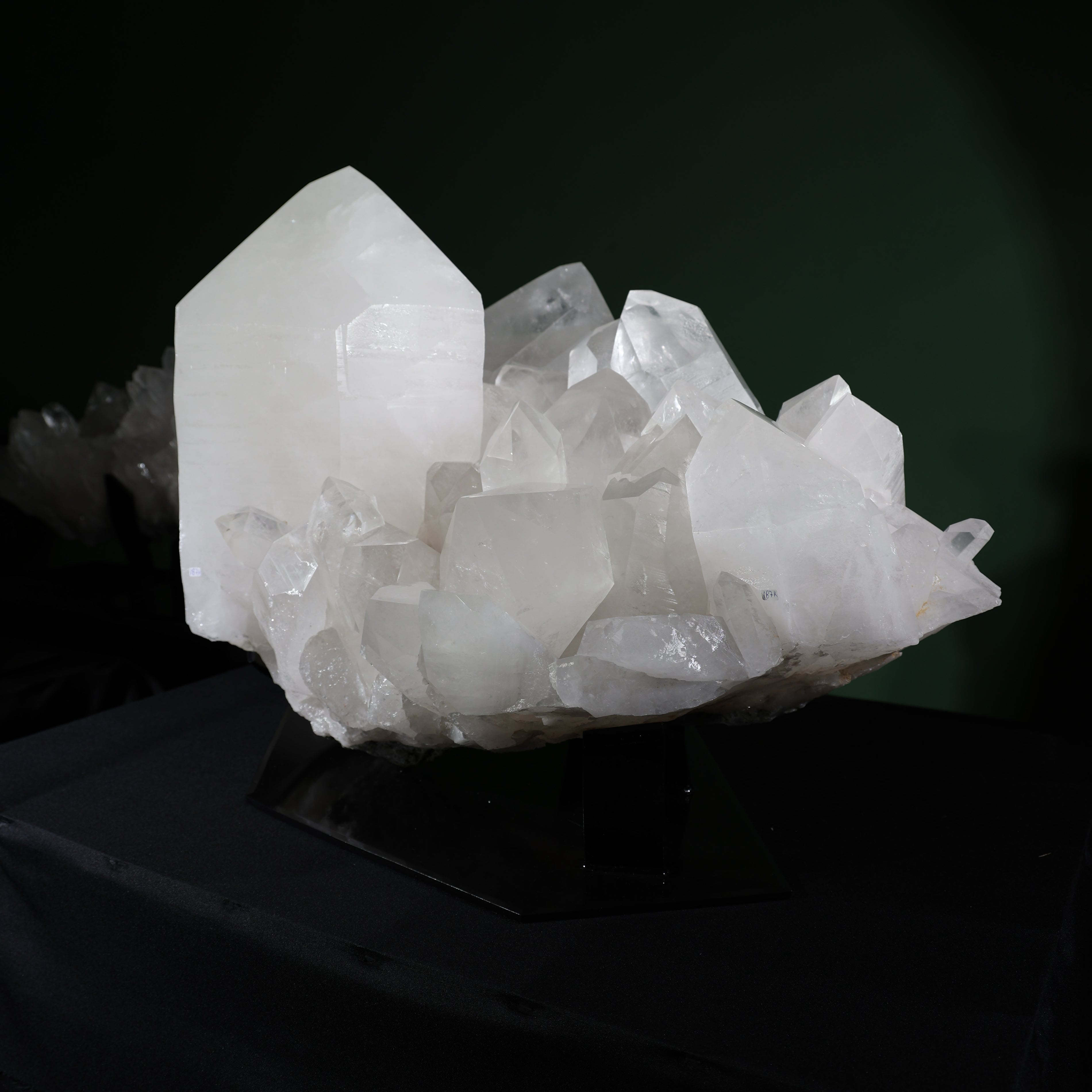 Alternate view showing the sculptural composition of large and medium quartz points