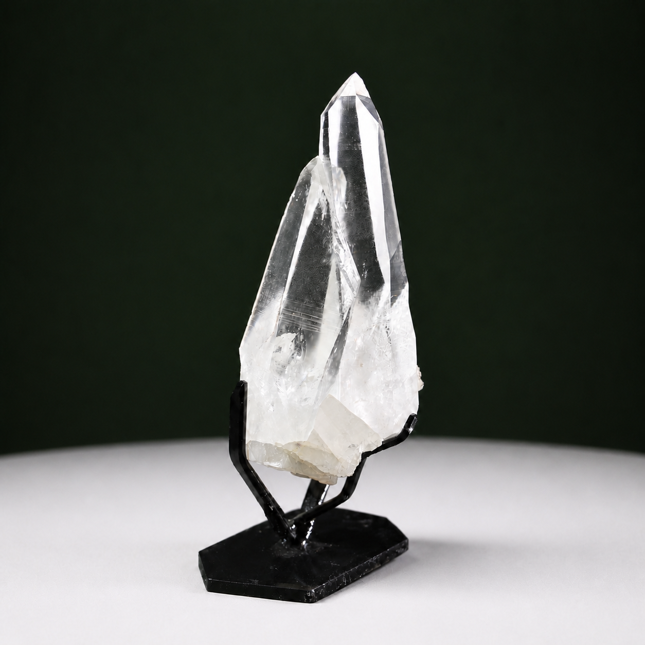 Transparent Crossed Lemurian Quartz Cluster