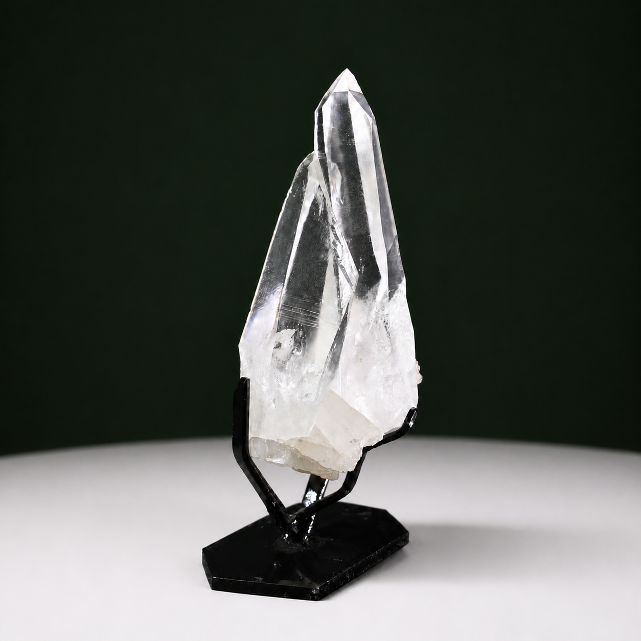 Transparent Crossed Lemurian Quartz Cluster