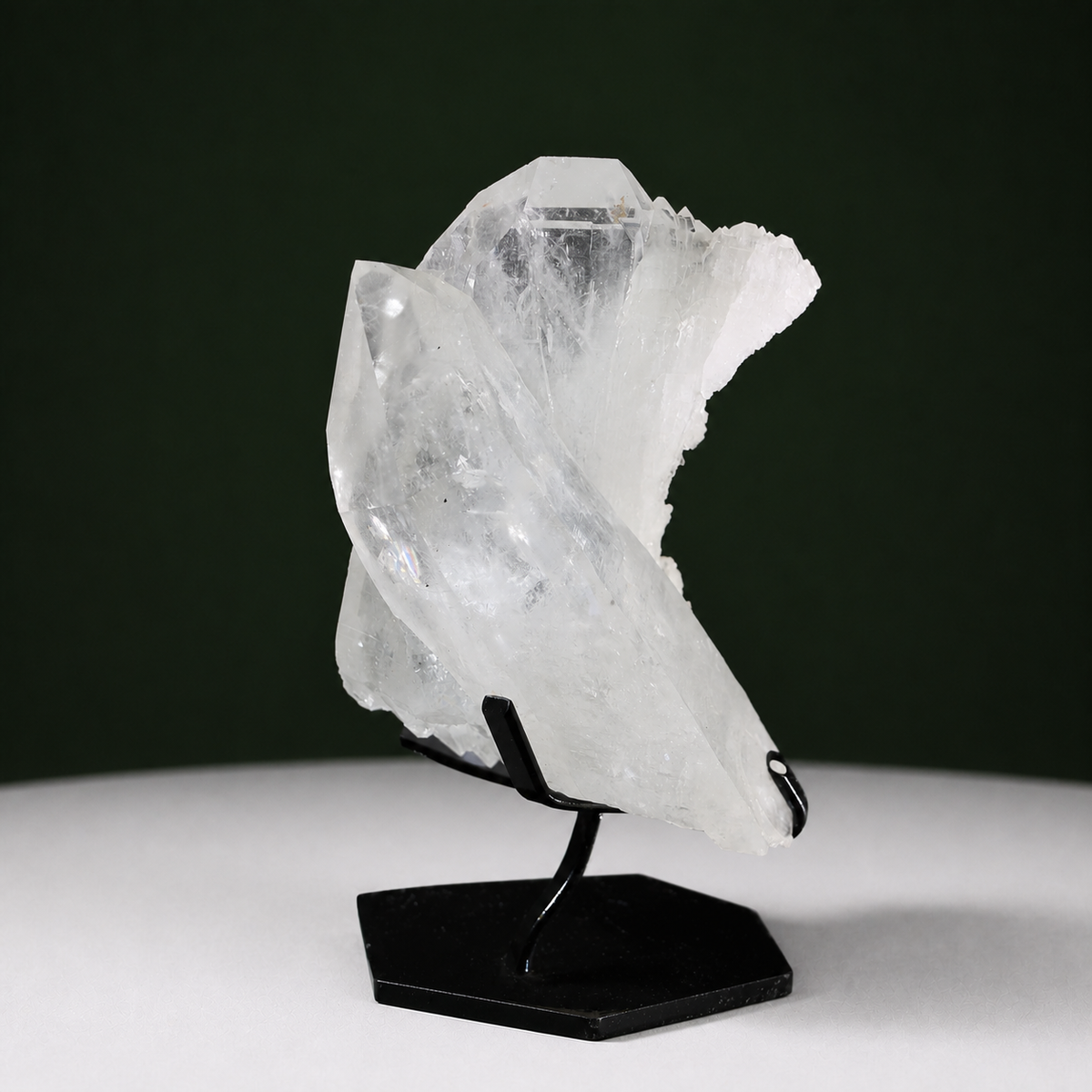 Double-Terminated Self-Healed Lemurian Quartz Cluster