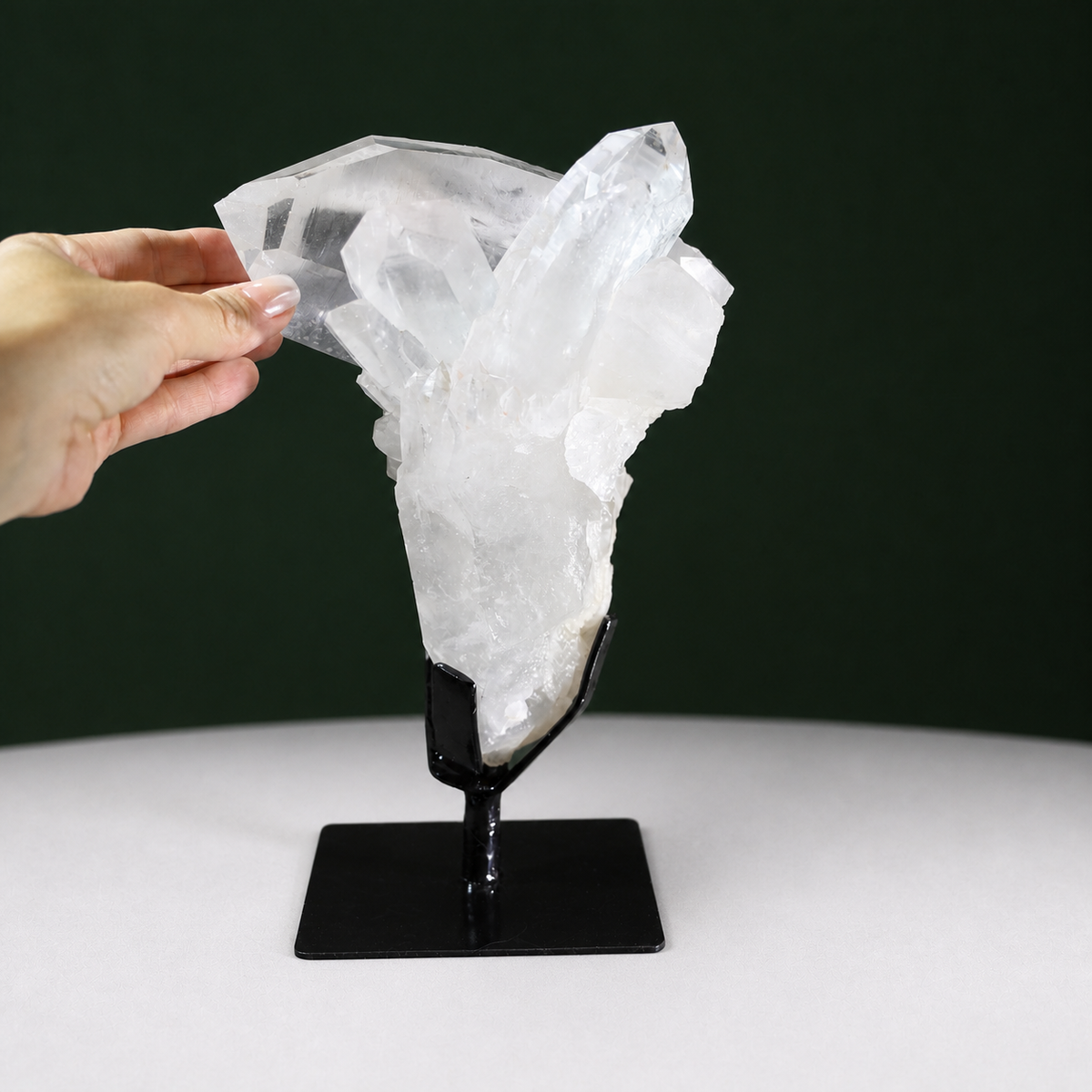 Large Striated Lemurian Quartz Cluster on Matrix