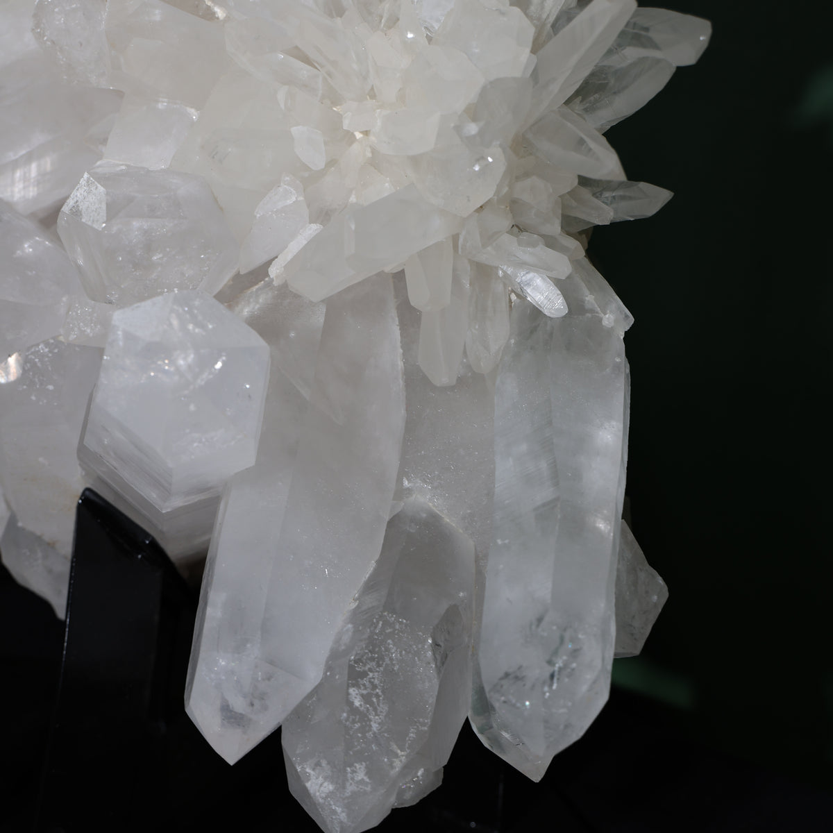 Close detail of natural Lemurian quartz points