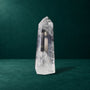 Side view of the 0.799 kg polished quartz point.