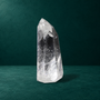 Angled view of the 0.799 kg polished quartz point.
