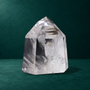 Polished quartz point, 0.748 kg, angled view