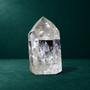 Polished quartz point, 0.790 kg, reverse view
