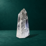 Angled view of the 1.556 kg polished quartz point.