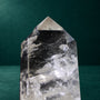Polished quartz point, 1.049 kg, close-up of the upper faces