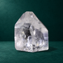Polished quartz point, 0.760 kg, reverse view with striations