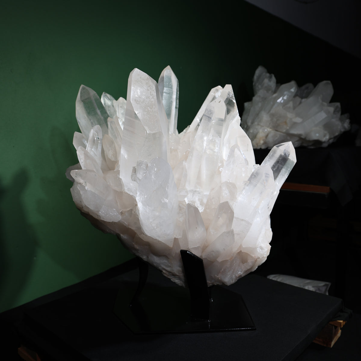 Detail showing clarity within the large natural quartz terminations
