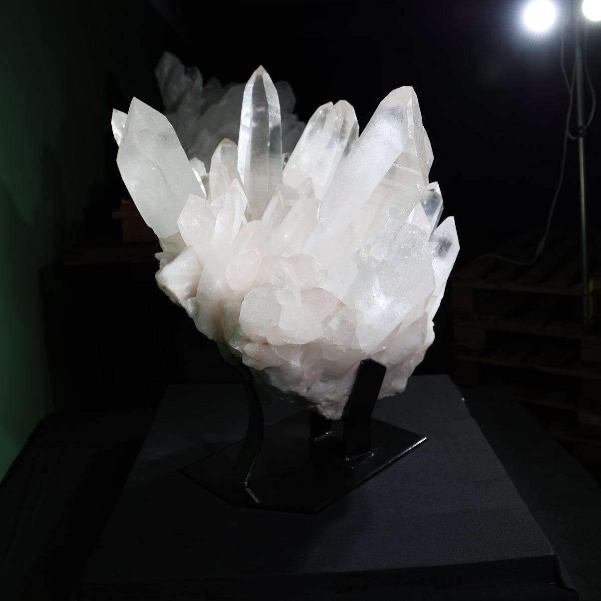 Lower view of the crystal formation and included metal display base