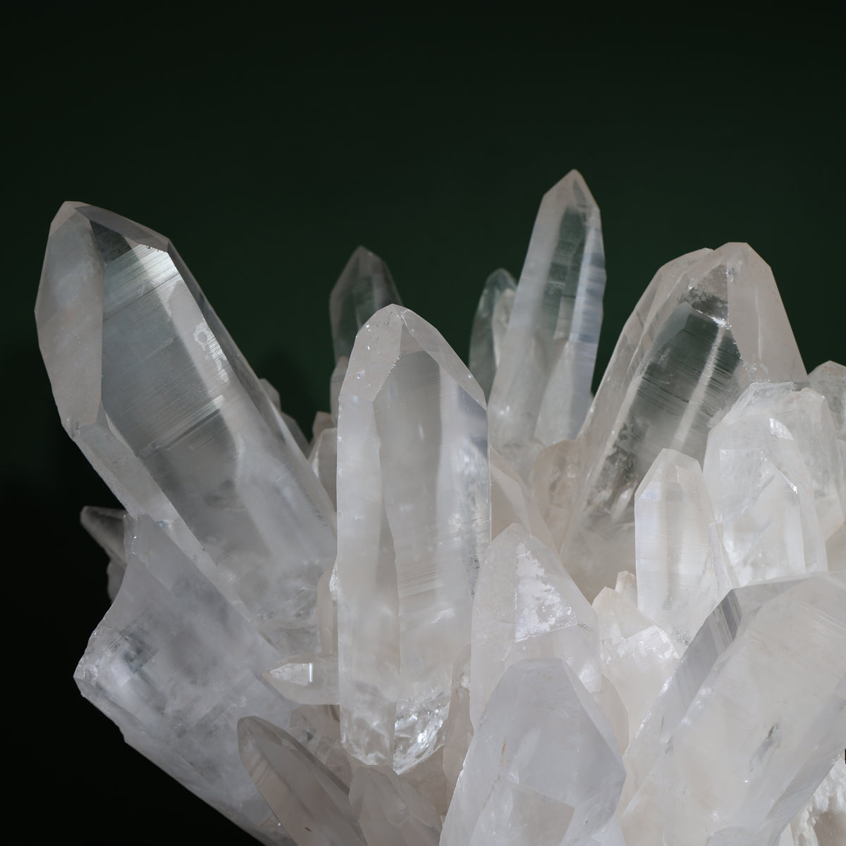 Detail of a naturally double-terminated crystal within the cluster