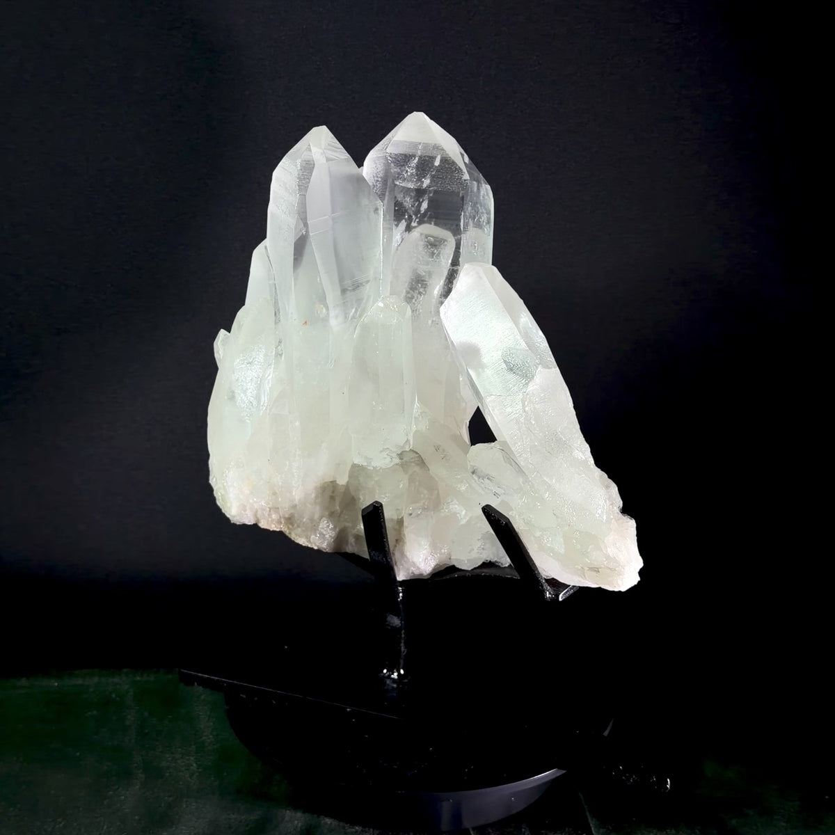 Video preview of the Slender Harmonious Lemurian Quartz Cluster from multiple angles