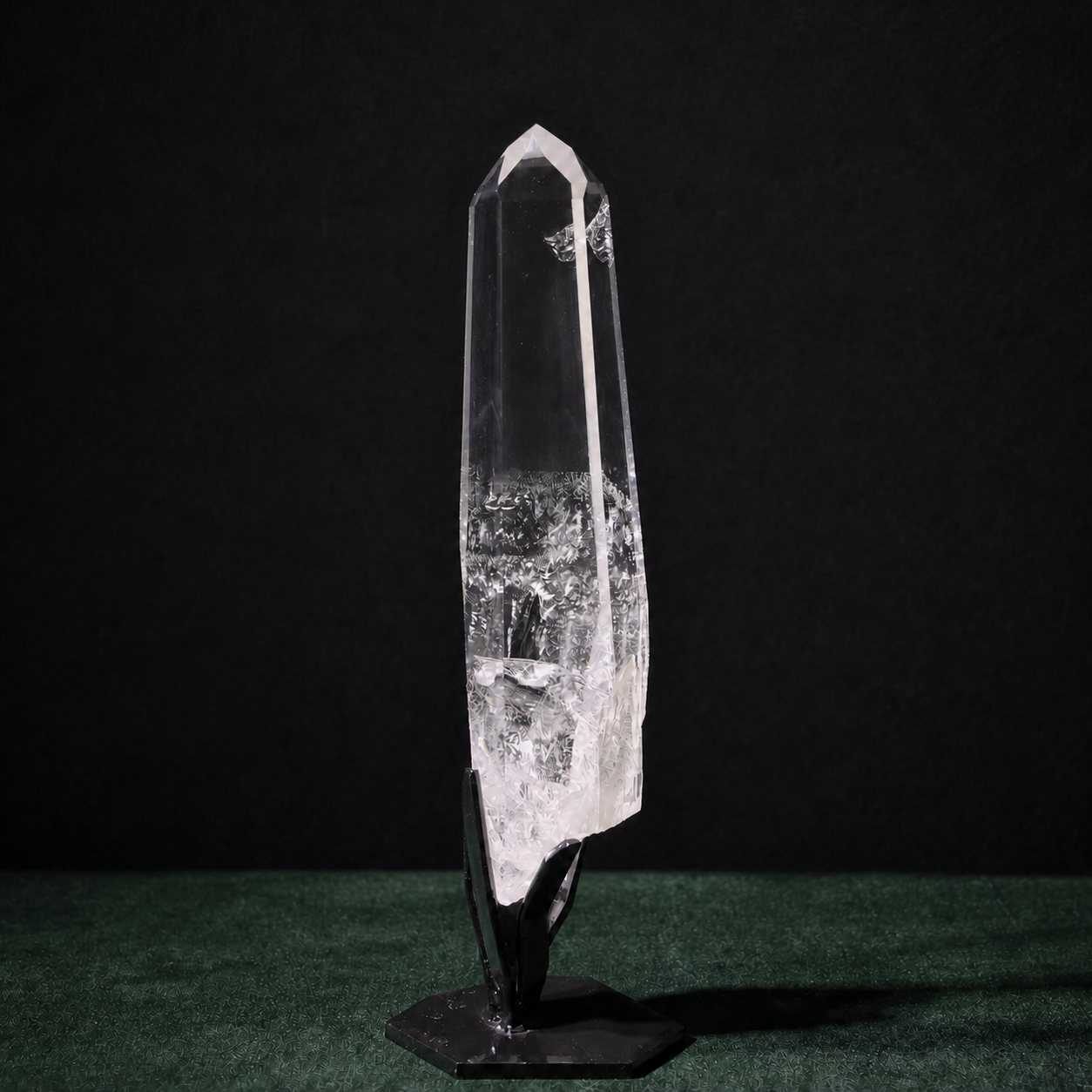 Tall Clear Lemurian Quartz with Rainbow