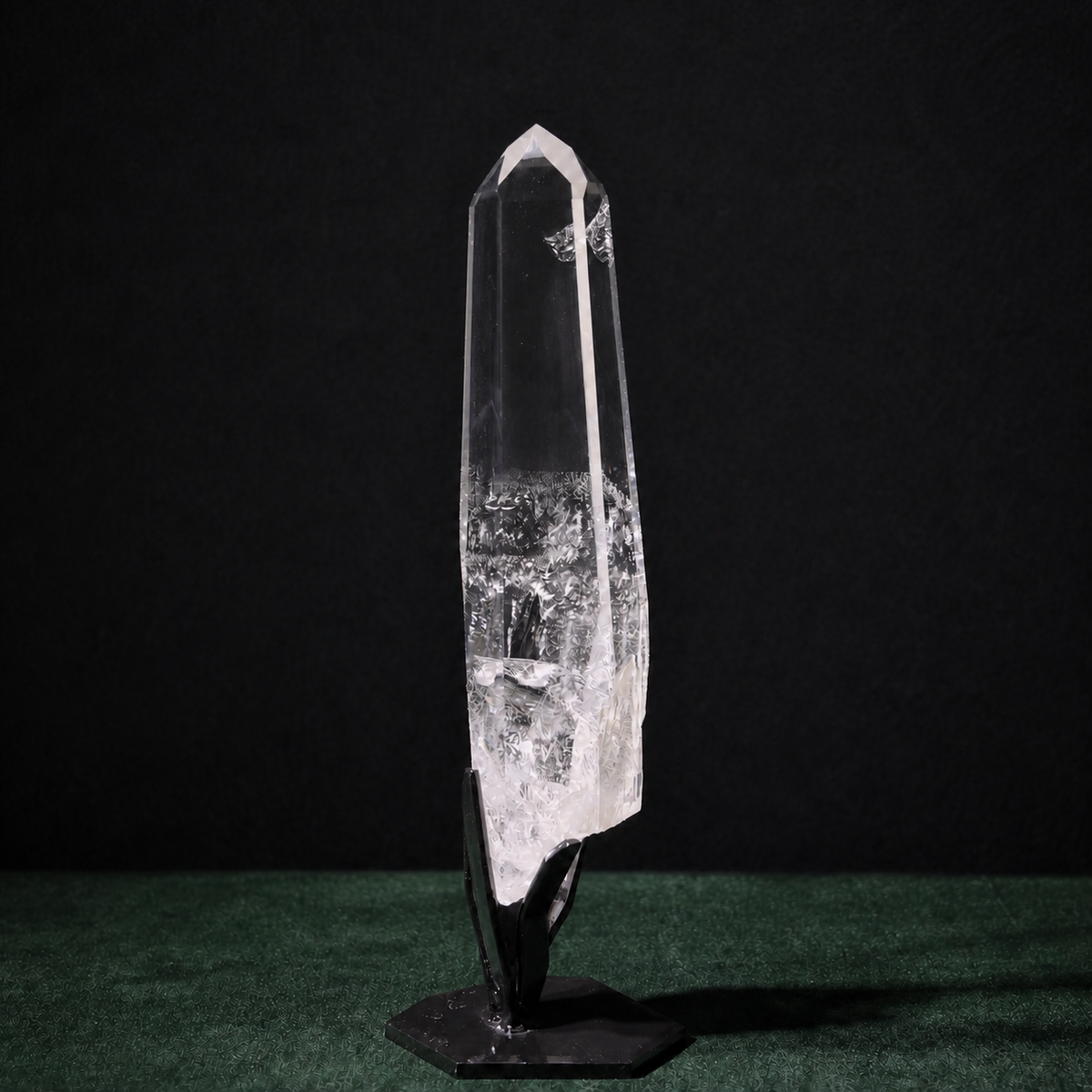 Tall Clear Lemurian Quartz with Rainbow