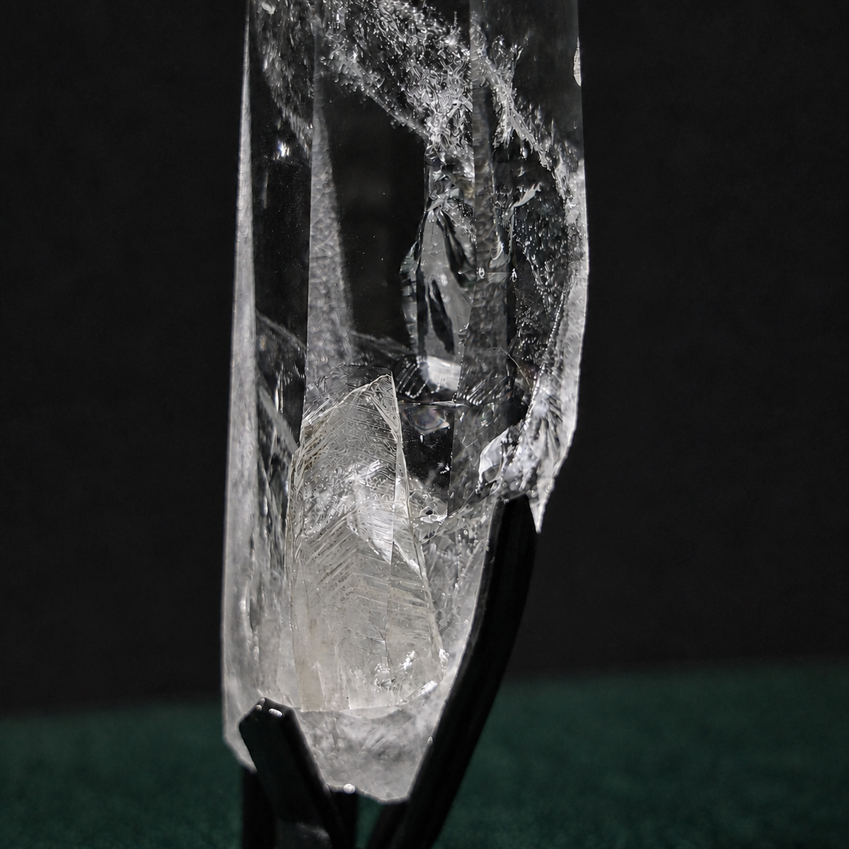 Tall Clear Lemurian Quartz with Rainbow