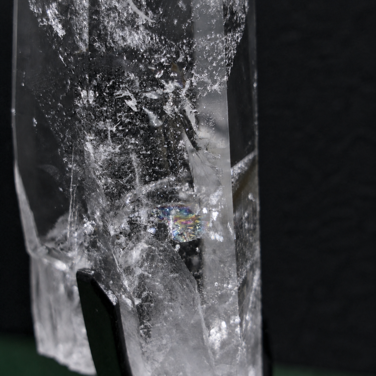 Tall Clear Lemurian Quartz with Rainbow