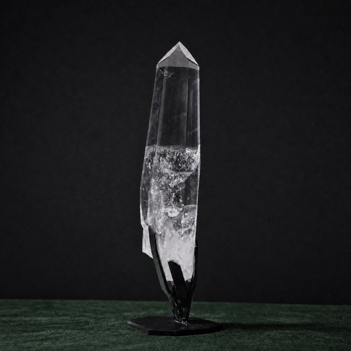 Tall Clear Lemurian Quartz with Rainbow