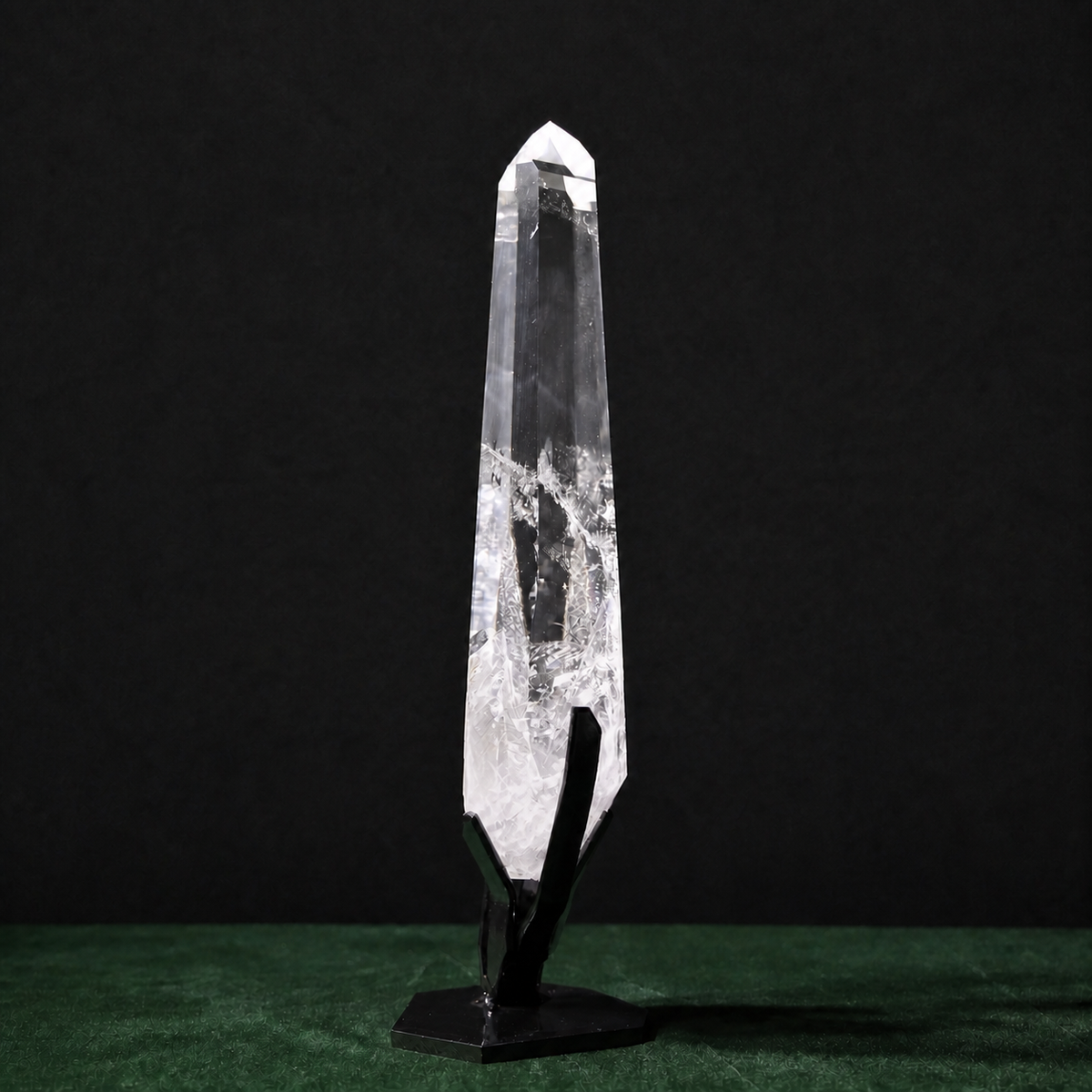 Tall Clear Lemurian Quartz with Rainbow