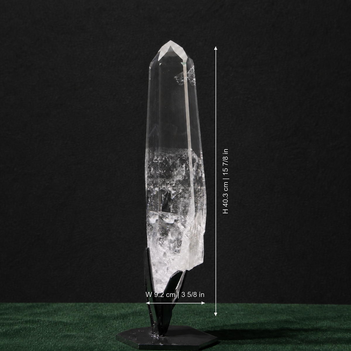 Tall Clear Lemurian Quartz with Rainbow