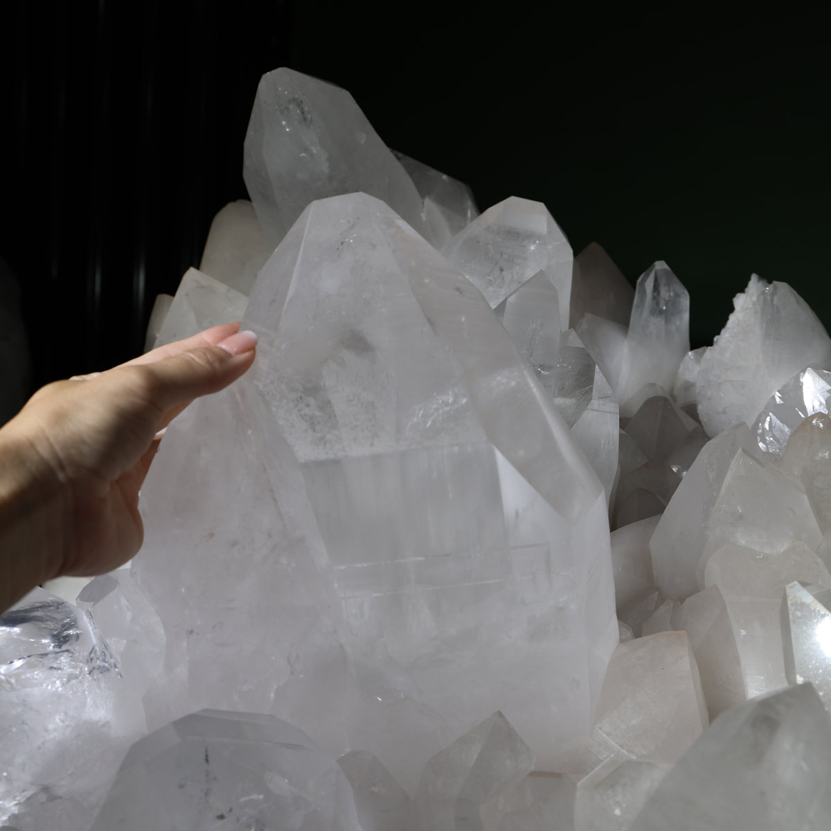 Detail showing natural quartz regrowth along a healed area