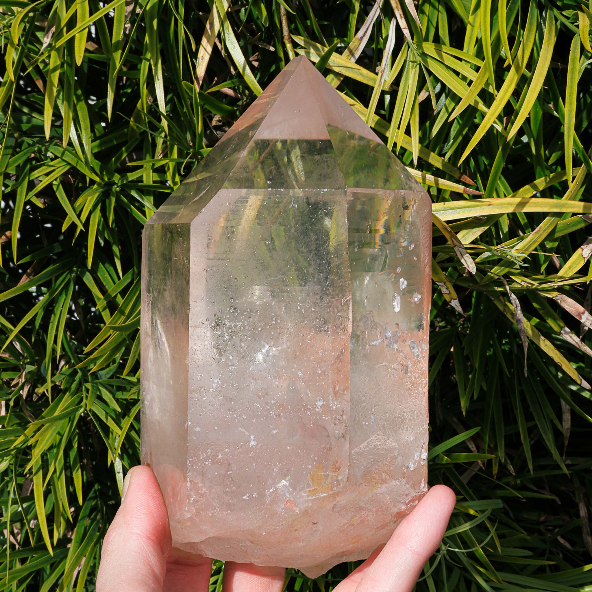 pink strawberry crystal quartz point