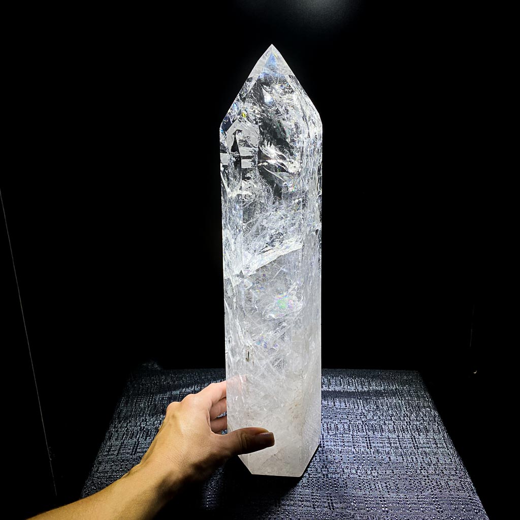 Crystal clear quartz point